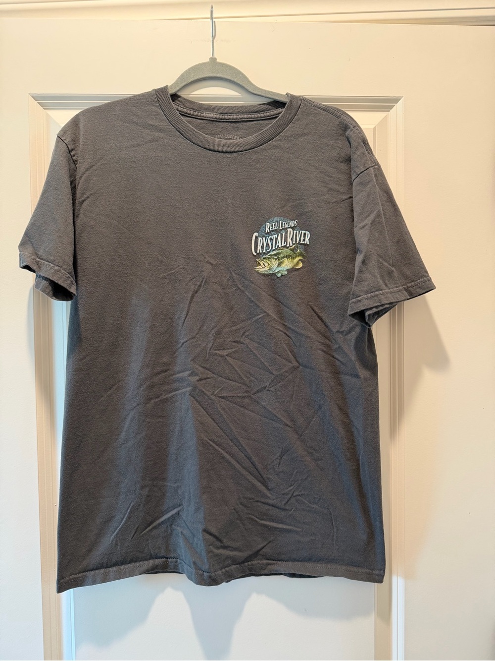 Reel Legends Crystal River Short Sleeve Tee - Charcoal with Green Accent